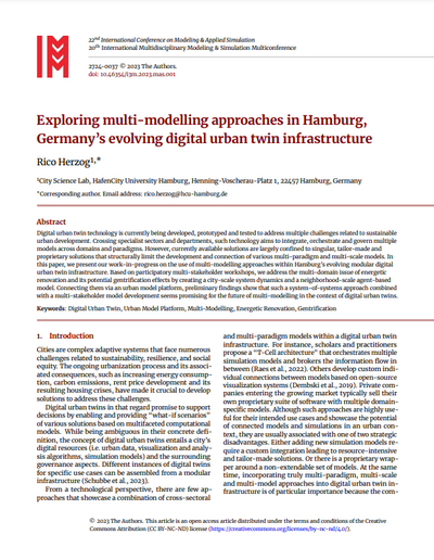 Exploring multi-modelling approaches in Hamburg Cover